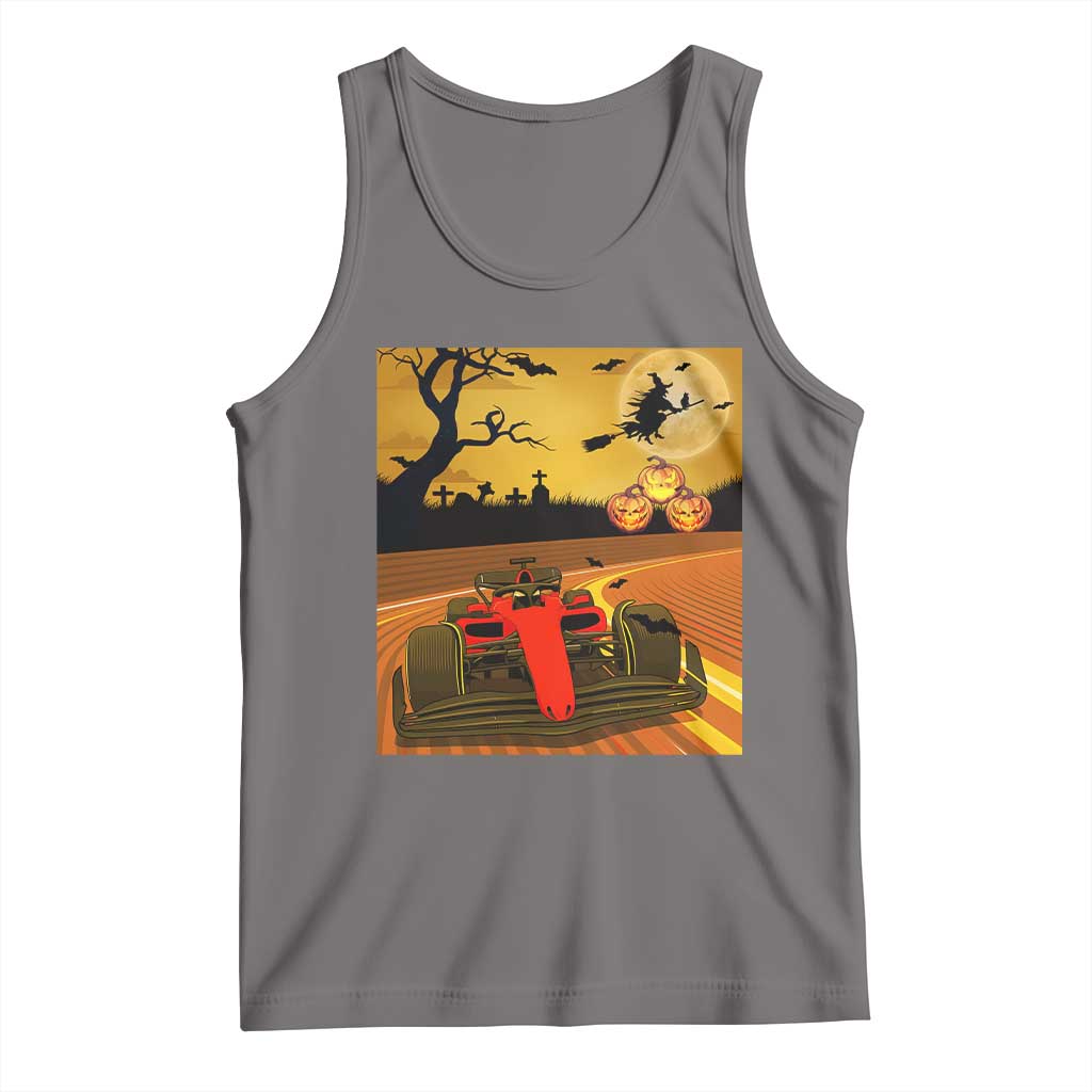 Vintage Race Car Halloween Pumpkin Retro Racing Tank Top - Wonder Print Shop