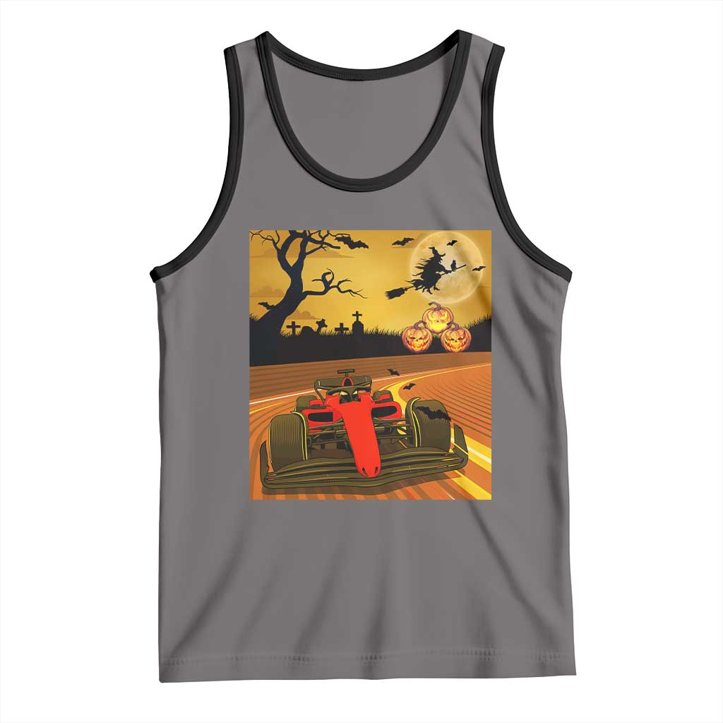 Vintage Race Car Halloween Pumpkin Retro Racing Tank Top - Wonder Print Shop