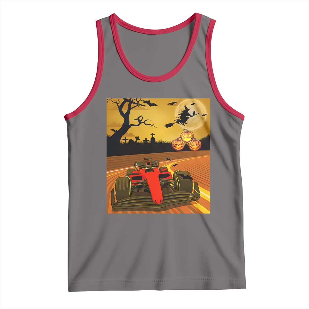 Vintage Race Car Halloween Pumpkin Retro Racing Tank Top - Wonder Print Shop