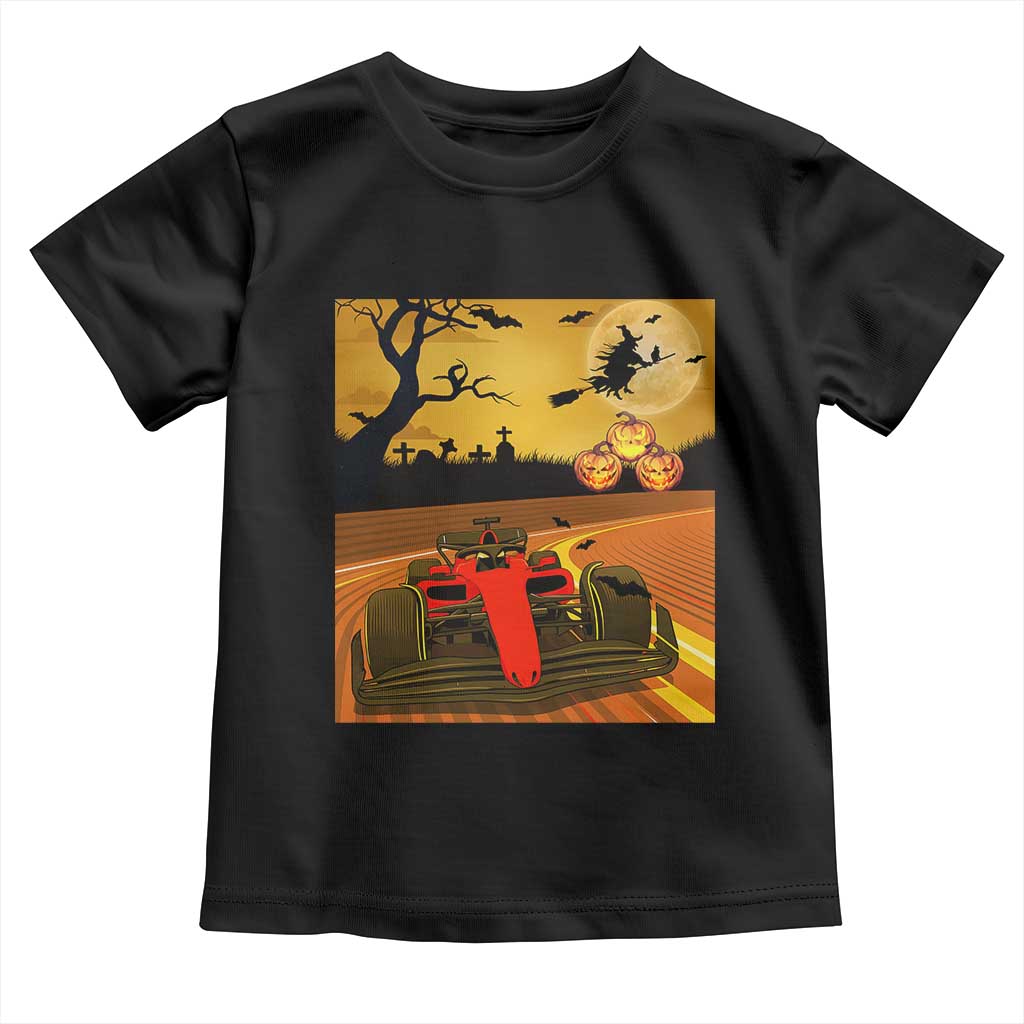 Vintage Race Car Halloween Pumpkin Retro Racing Toddler T Shirt - Wonder Print Shop