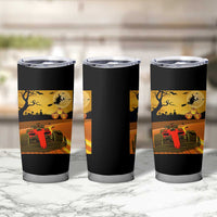 Vintage Race Car Halloween Pumpkin Retro Racing Tumbler Cup