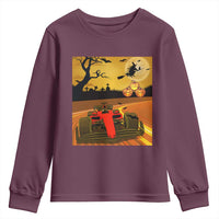 Vintage Race Car Halloween Pumpkin Retro Racing Youth Sweatshirt - Wonder Print Shop