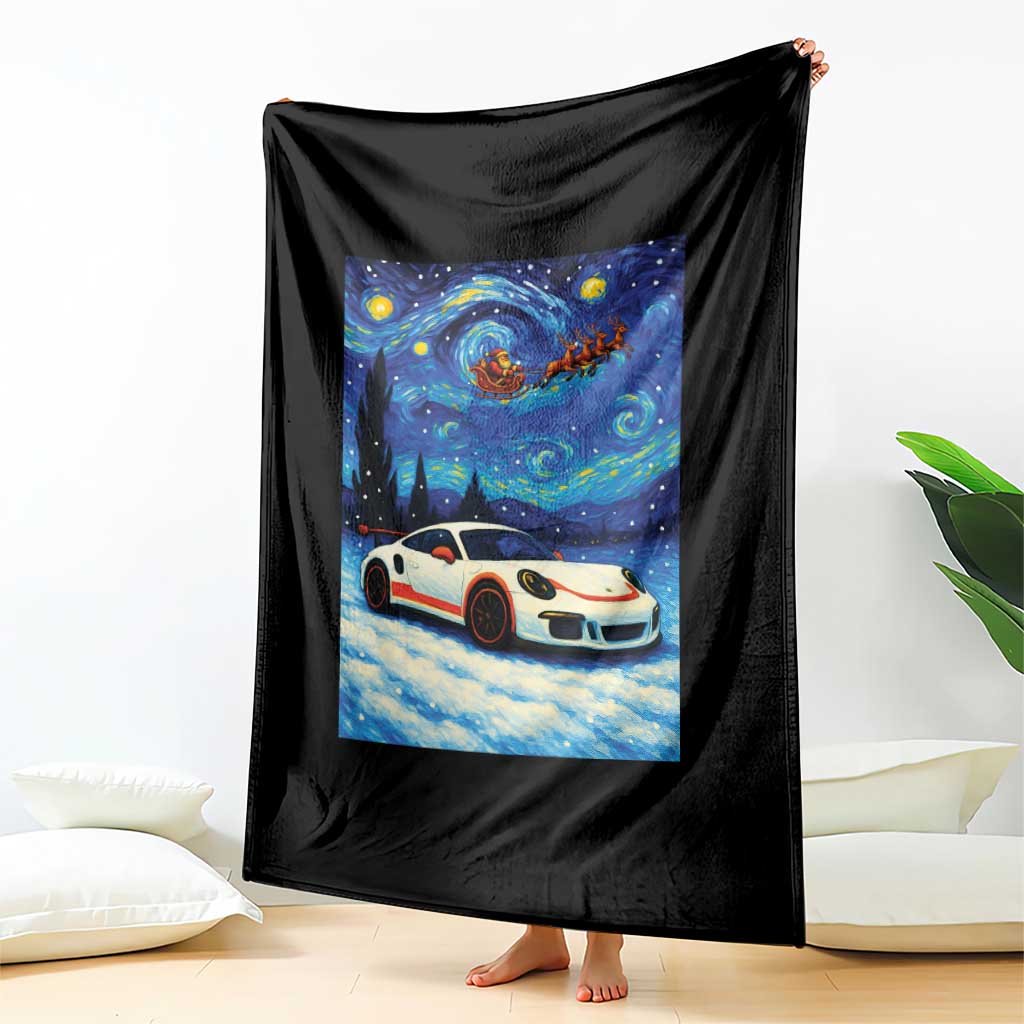 Racing Sports Car Throw Blanket Starry Night Racing Silhouette - Wonder Print Shop