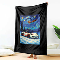 Racing Sports Car Throw Blanket Starry Night Racing Silhouette - Wonder Print Shop