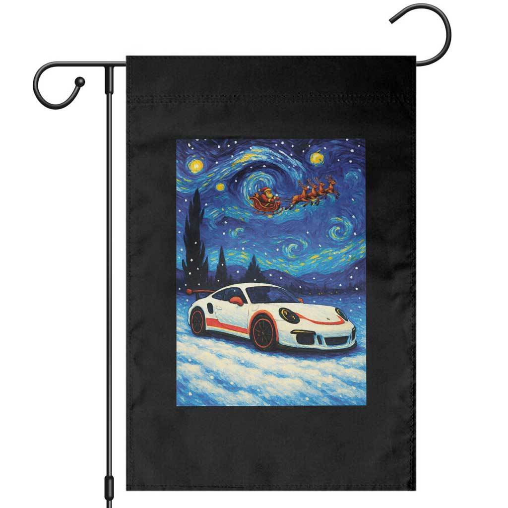 Racing Sports Car Garden Flag Starry Night Racing Silhouette - Wonder Print Shop