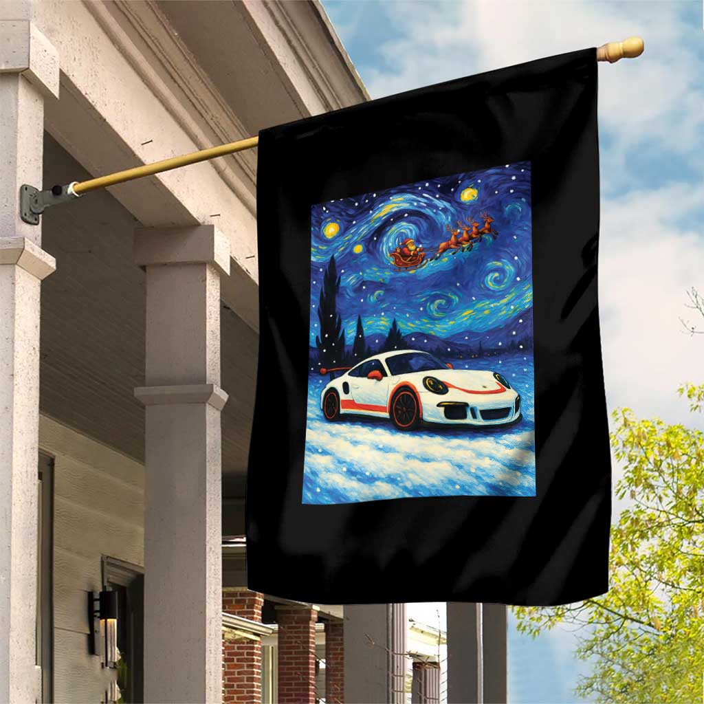 Racing Sports Car Garden Flag Starry Night Racing Silhouette - Wonder Print Shop