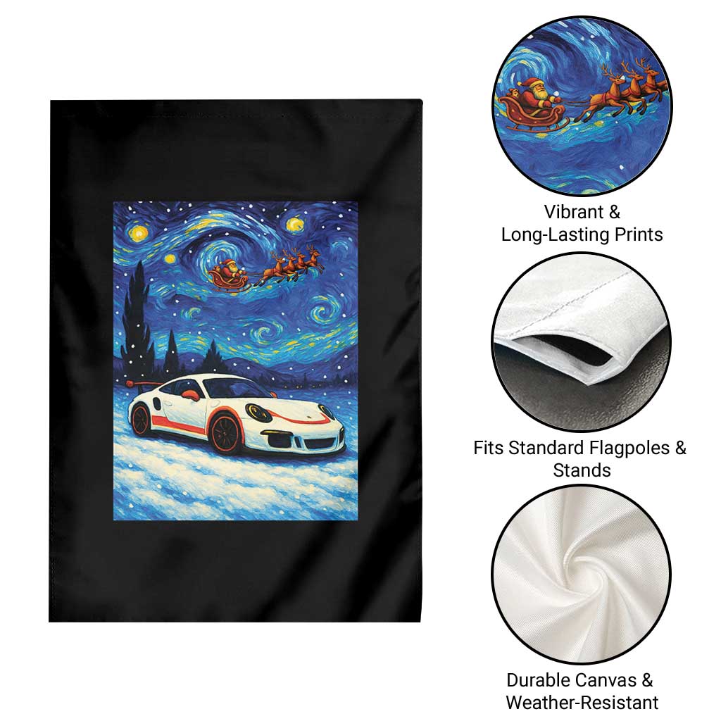 Racing Sports Car Garden Flag Starry Night Racing Silhouette - Wonder Print Shop