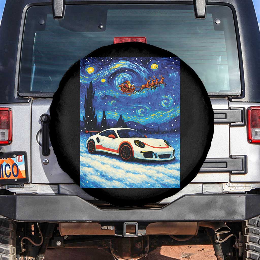 Racing Sports Car Spare Tire Cover Starry Night Racing Silhouette - Wonder Print Shop