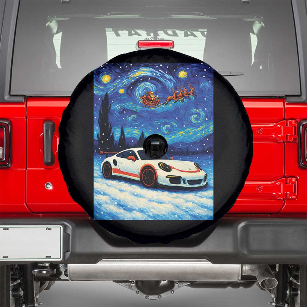 Racing Sports Car Spare Tire Cover Starry Night Racing Silhouette - Wonder Print Shop