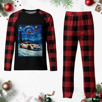 Racing Sports Car Plaid Pajama Set Porsche 911 Starry Night Racing Silhouette - Wonder Print Shop
