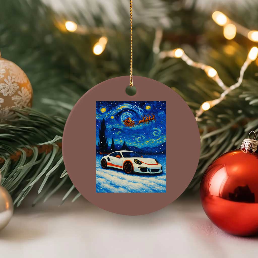 Racing Sports Car Ceramic Ornament Porsche 911 Starry Night Racing Silhouette - Wonder Print Shop
