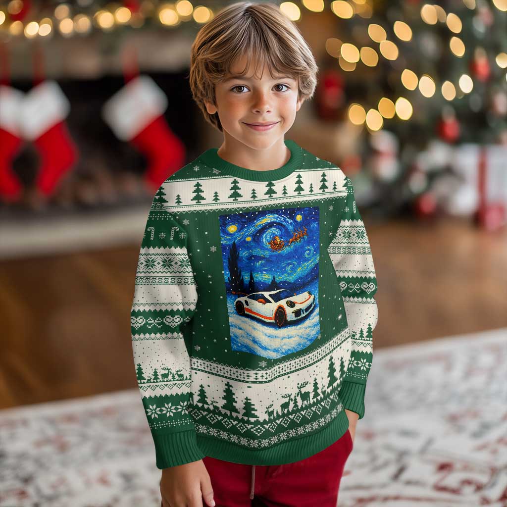 Racing Sports Car Ugly Christmas Sweater Porsche 911 Starry Night Racing Silhouette - Wonder Print Shop