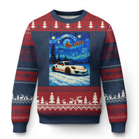 Racing Sports Car Ugly Christmas Sweater Porsche 911 Starry Night Racing Silhouette - Wonder Print Shop