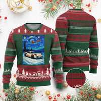 Racing Sports Car Ugly Christmas Sweater Porsche 911 Starry Night Racing Silhouette - Wonder Print Shop