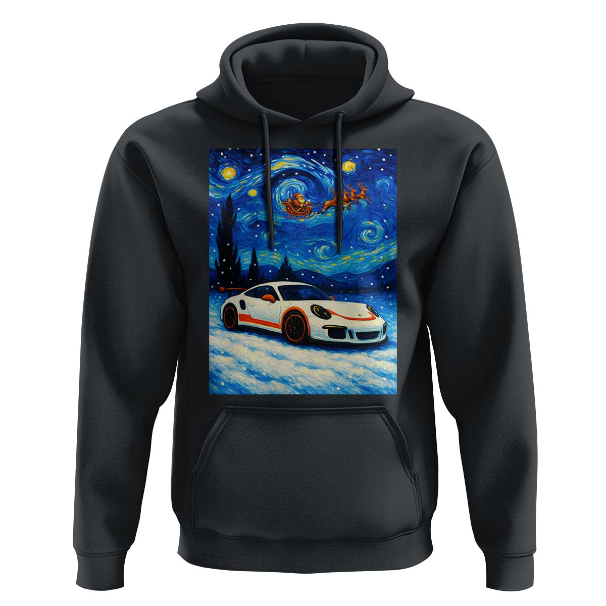 Racing Sports Car Hoodie Porsche 911 Starry Night Racing Silhouette - Wonder Print Shop