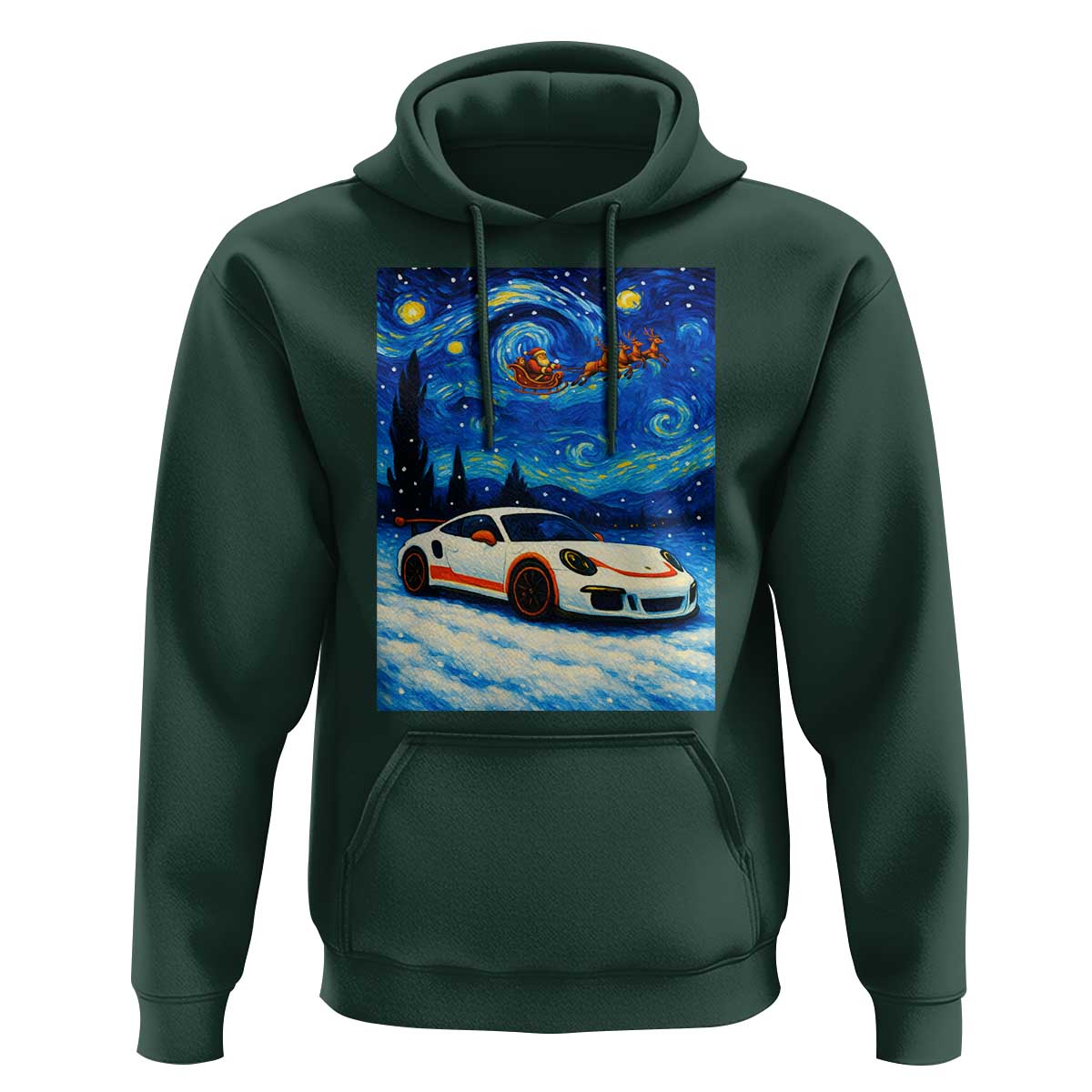 Racing Sports Car Hoodie Porsche 911 Starry Night Racing Silhouette - Wonder Print Shop