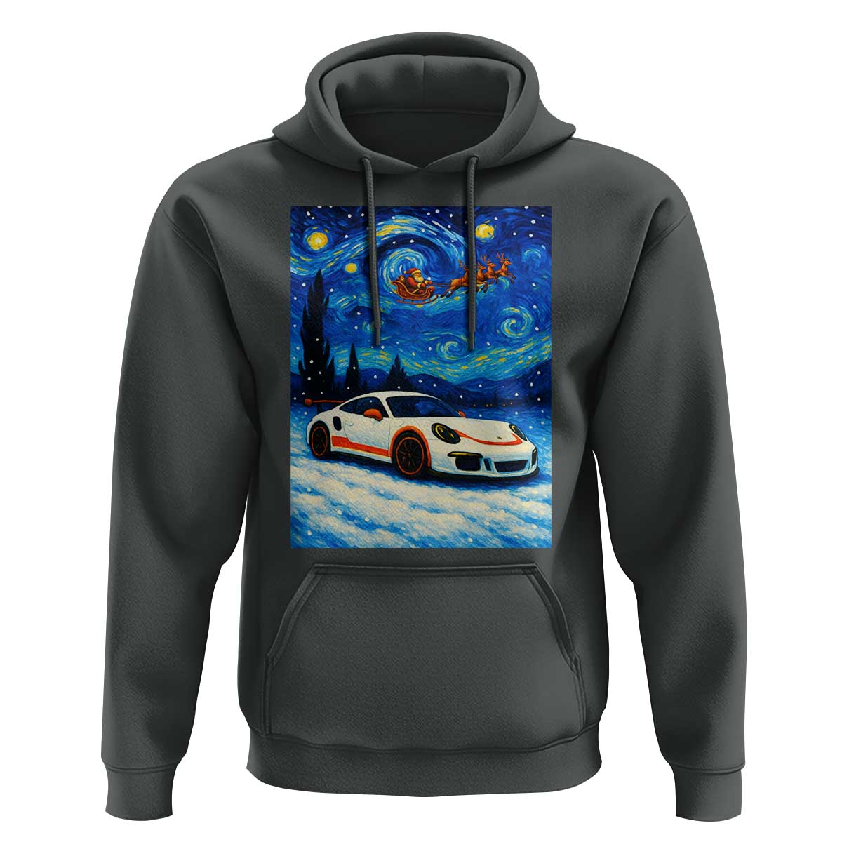 Racing Sports Car Hoodie Porsche 911 Starry Night Racing Silhouette - Wonder Print Shop