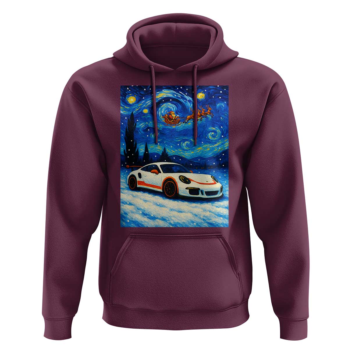 Racing Sports Car Hoodie Porsche 911 Starry Night Racing Silhouette - Wonder Print Shop