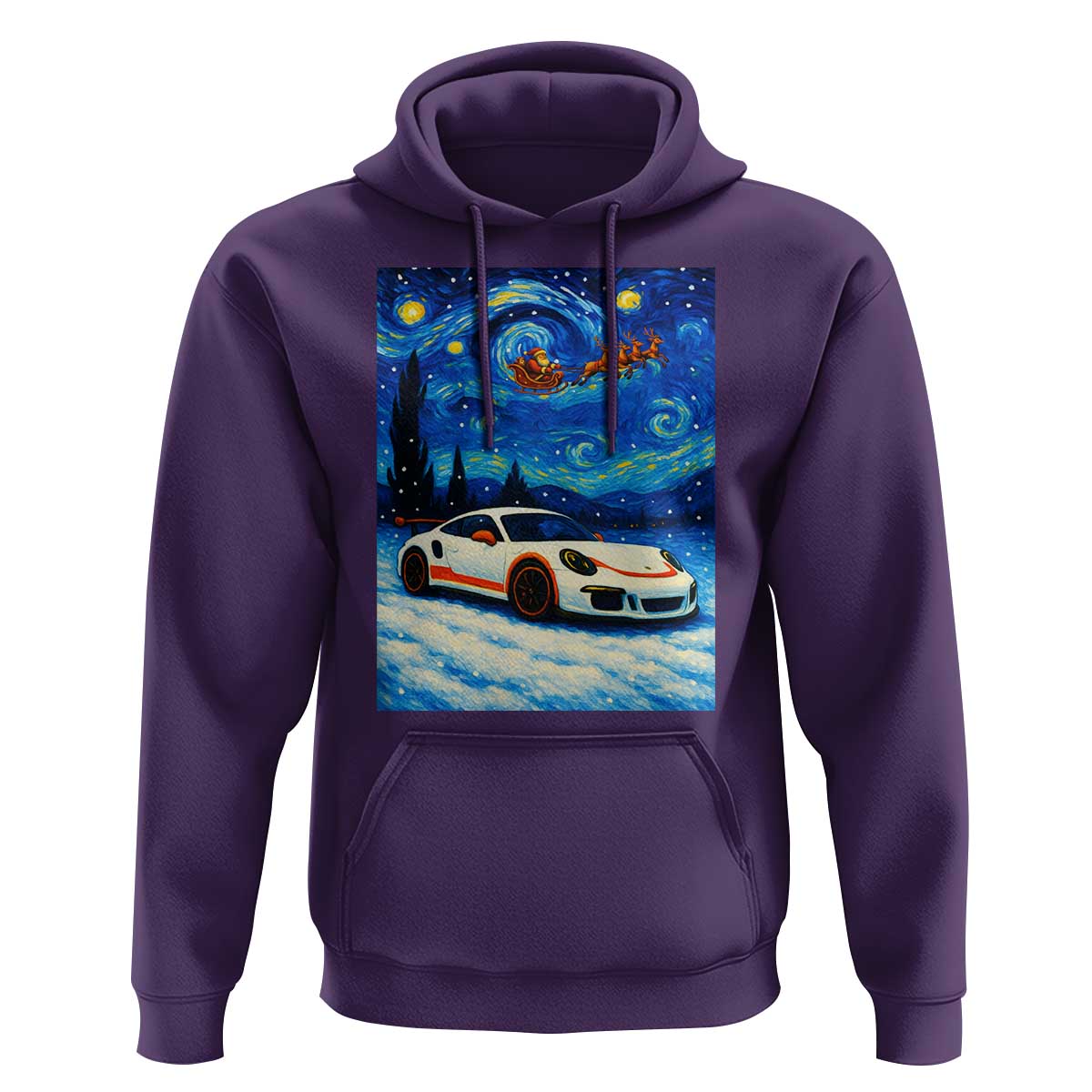 Racing Sports Car Hoodie Porsche 911 Starry Night Racing Silhouette - Wonder Print Shop