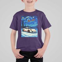 Racing Sports Car T Shirt For Kid Porsche 911 Starry Night Racing Silhouette - Wonder Print Shop