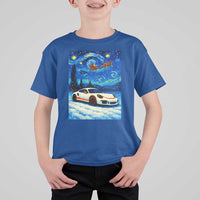 Racing Sports Car T Shirt For Kid Porsche 911 Starry Night Racing Silhouette - Wonder Print Shop