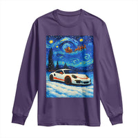 Racing Sports Car Long Sleeve Shirt Porsche 911 Starry Night Racing Silhouette - Wonder Print Shop