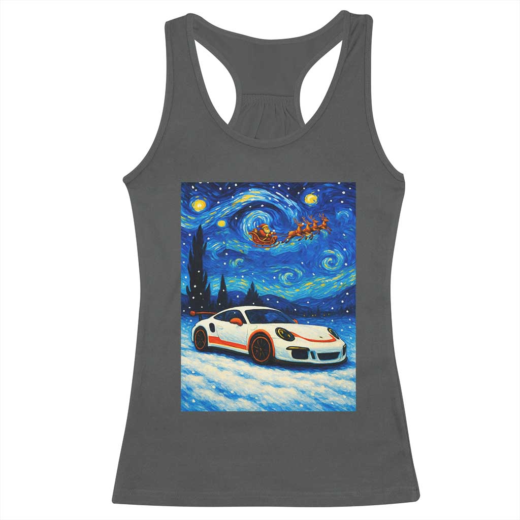 Racing Sports Car Racerback Tank Top Porsche 911 Starry Night Racing Silhouette - Wonder Print Shop