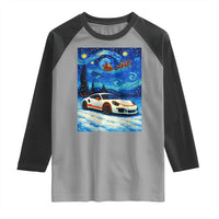 Racing Sports Car Raglan Shirt Porsche 911 Starry Night Racing Silhouette - Wonder Print Shop
