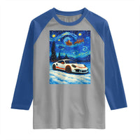 Racing Sports Car Raglan Shirt Porsche 911 Starry Night Racing Silhouette - Wonder Print Shop