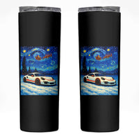 Racing Sports Car Skinny Tumbler Starry Night Racing Silhouette