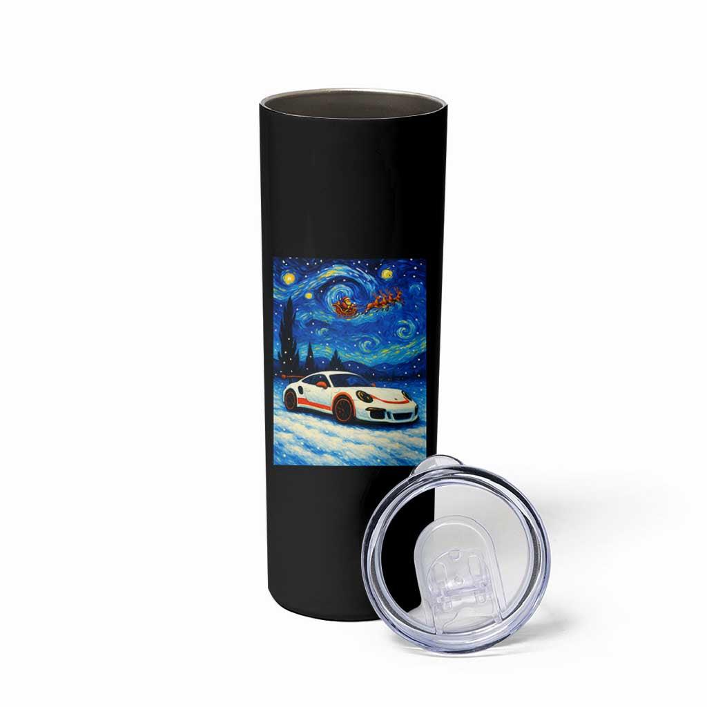 Racing Sports Car Skinny Tumbler Starry Night Racing Silhouette