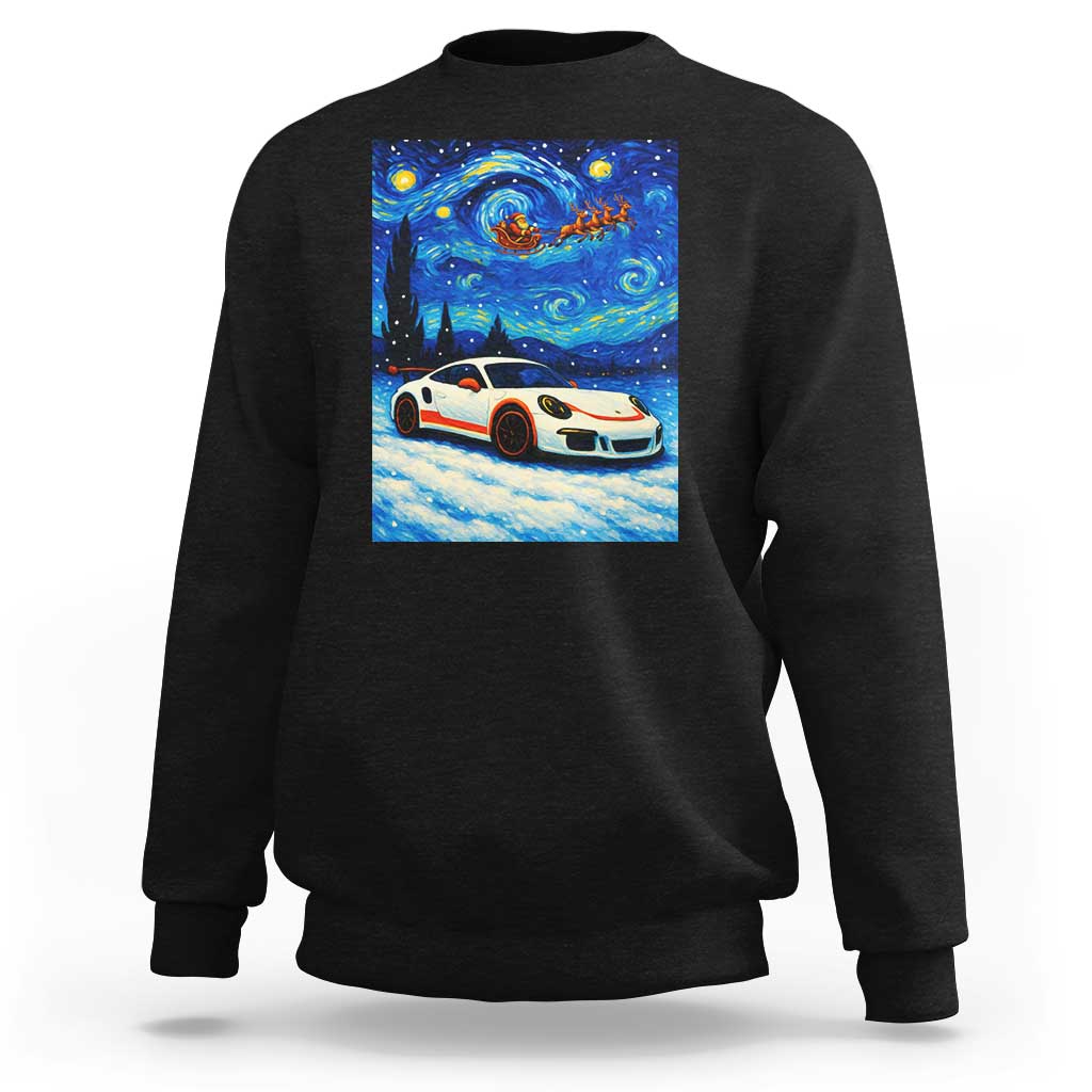 Racing Sports Car Sweatshirt Porsche 911 Starry Night Racing Silhouette - Wonder Print Shop