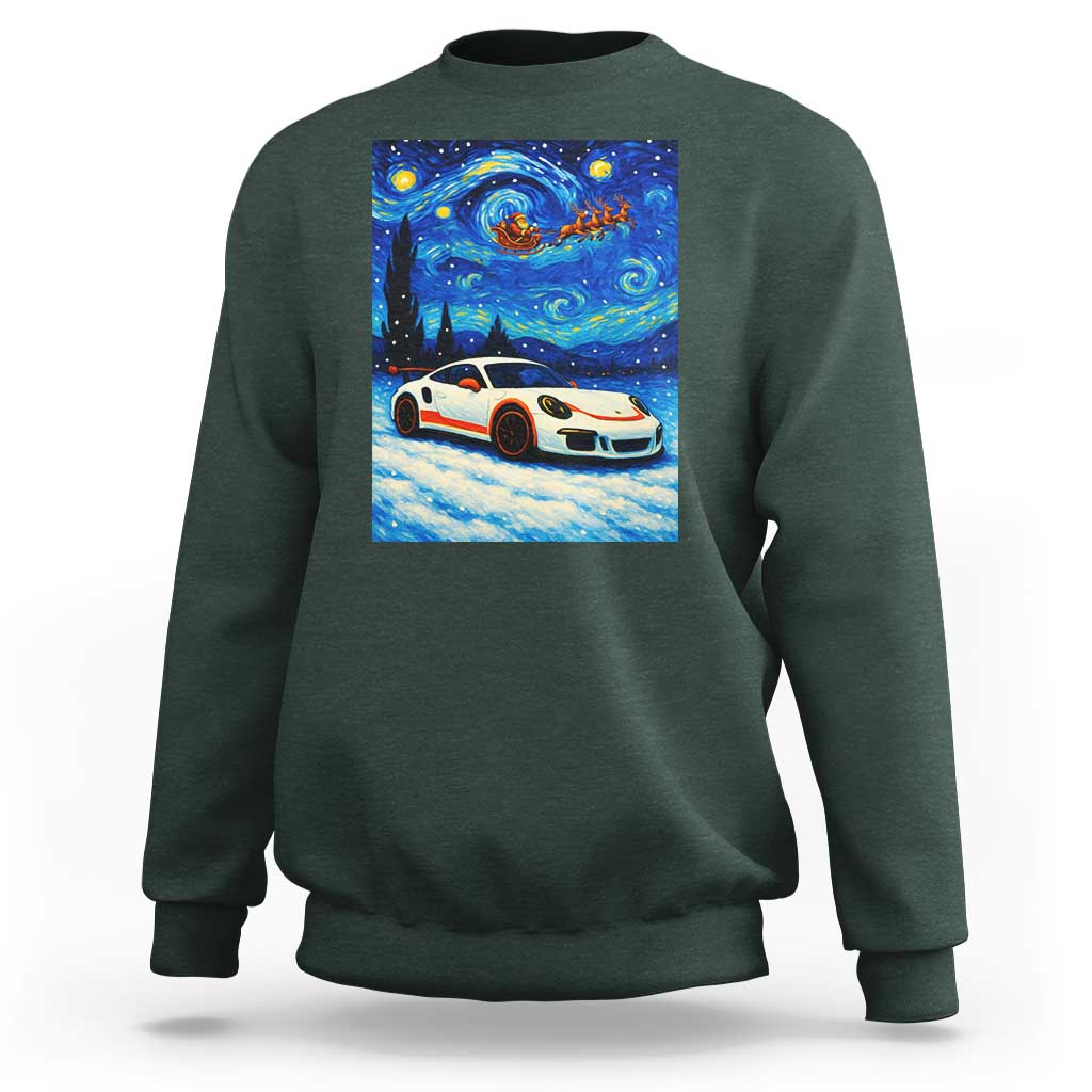 Racing Sports Car Sweatshirt Porsche 911 Starry Night Racing Silhouette - Wonder Print Shop