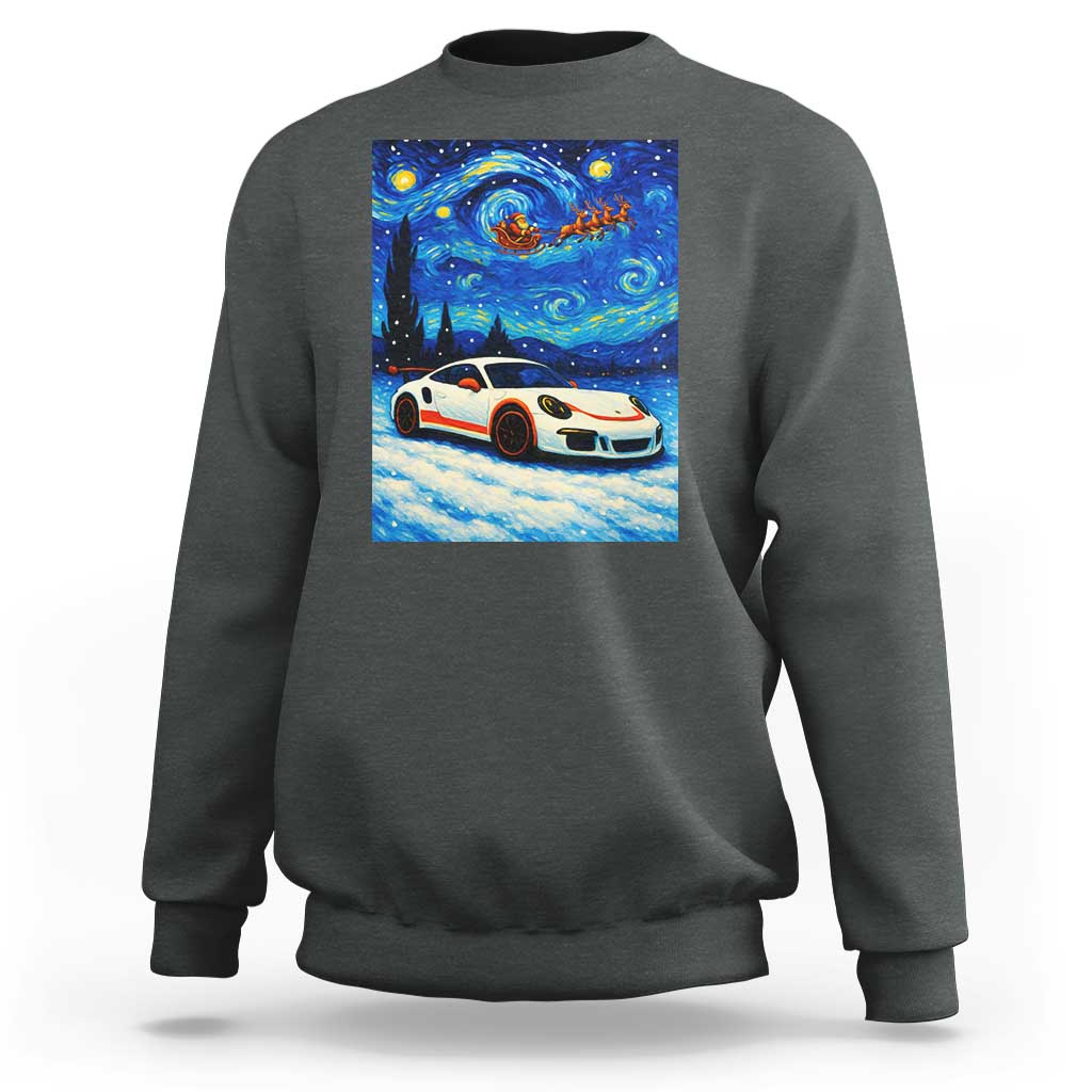 Racing Sports Car Sweatshirt Porsche 911 Starry Night Racing Silhouette - Wonder Print Shop
