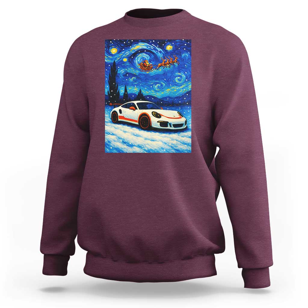 Racing Sports Car Sweatshirt Porsche 911 Starry Night Racing Silhouette - Wonder Print Shop