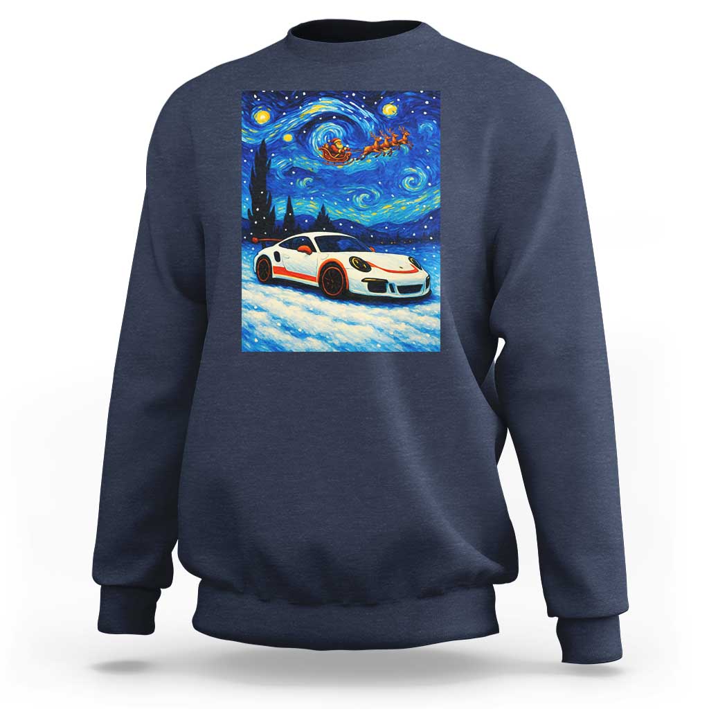 Racing Sports Car Sweatshirt Porsche 911 Starry Night Racing Silhouette - Wonder Print Shop