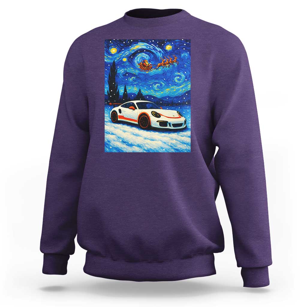 Racing Sports Car Sweatshirt Porsche 911 Starry Night Racing Silhouette - Wonder Print Shop