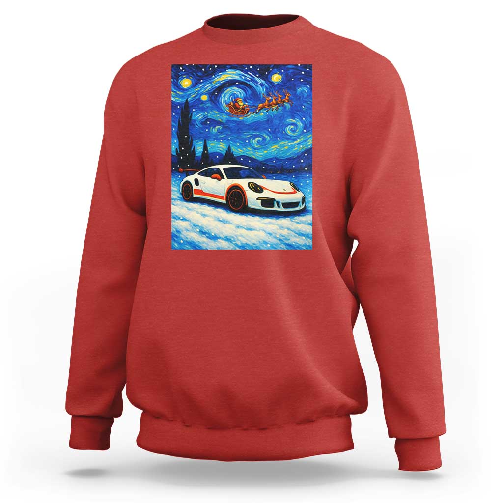 Racing Sports Car Sweatshirt Porsche 911 Starry Night Racing Silhouette - Wonder Print Shop