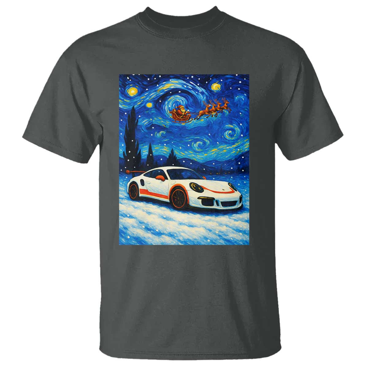 Racing Sports Car T Shirt Porsche 911 Starry Night Racing Silhouette - Wonder Print Shop