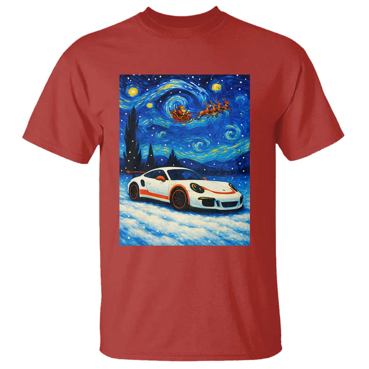 Racing Sports Car T Shirt Porsche 911 Starry Night Racing Silhouette - Wonder Print Shop