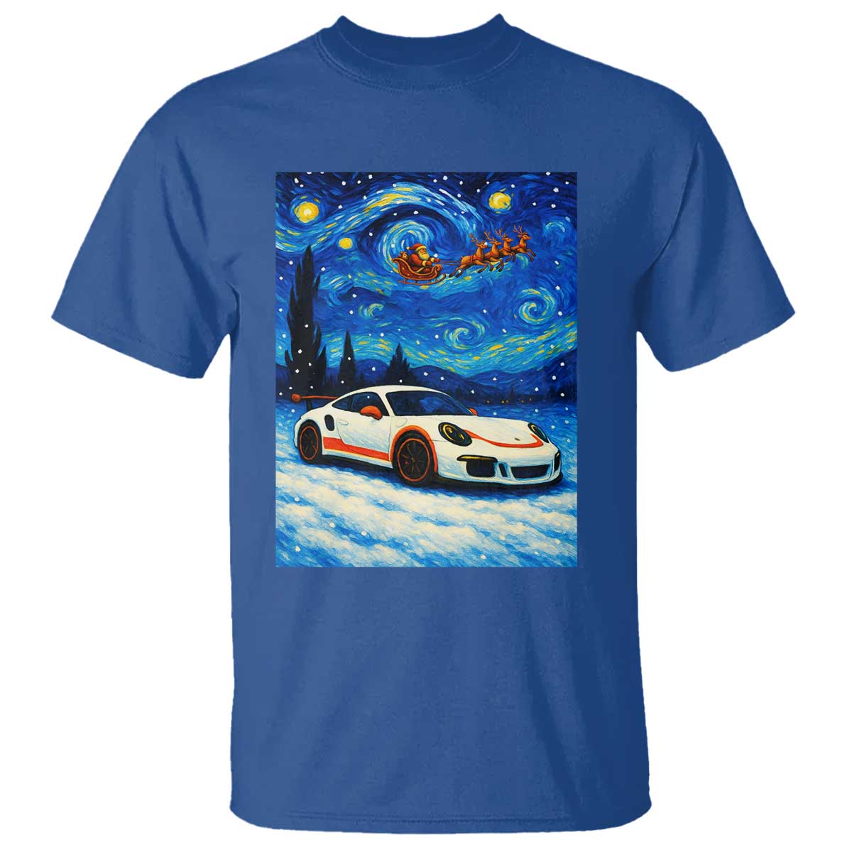 Racing Sports Car T Shirt Porsche 911 Starry Night Racing Silhouette - Wonder Print Shop