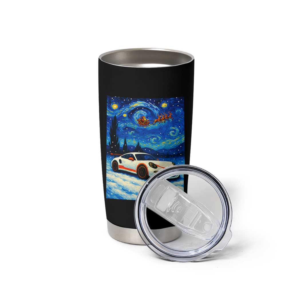 Racing Sports Car Tumbler Cup Starry Night Racing Silhouette