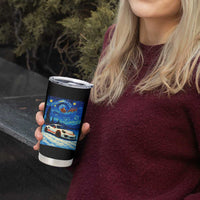 Racing Sports Car Tumbler Cup Starry Night Racing Silhouette