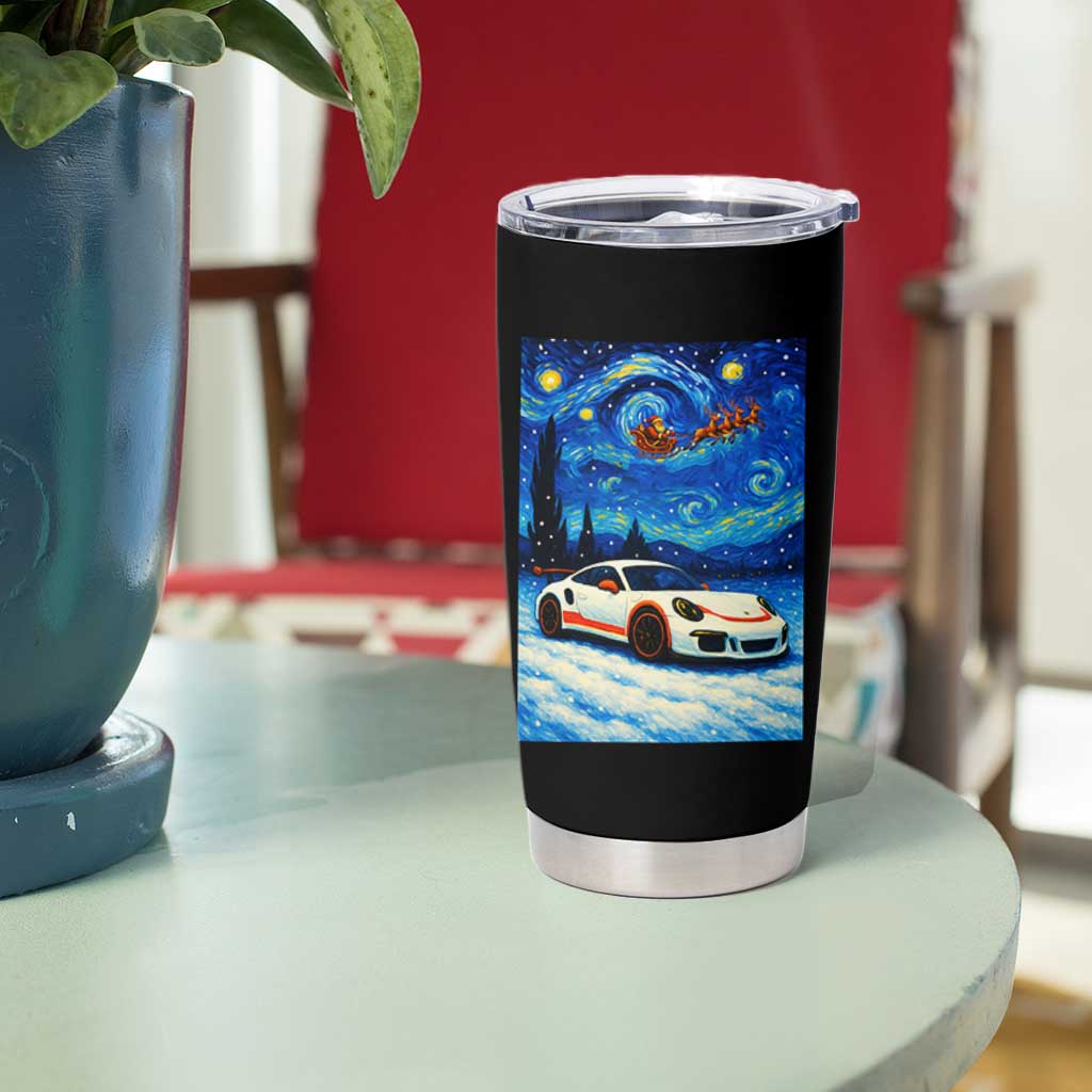 Racing Sports Car Tumbler Cup Starry Night Racing Silhouette