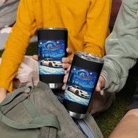 Racing Sports Car Tumbler Cup Starry Night Racing Silhouette