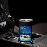 Racing Sports Car Tumbler Cup Starry Night Racing Silhouette