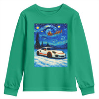 Racing Sports Car Youth Sweatshirt Porsche 911 Starry Night Racing Silhouette - Wonder Print Shop
