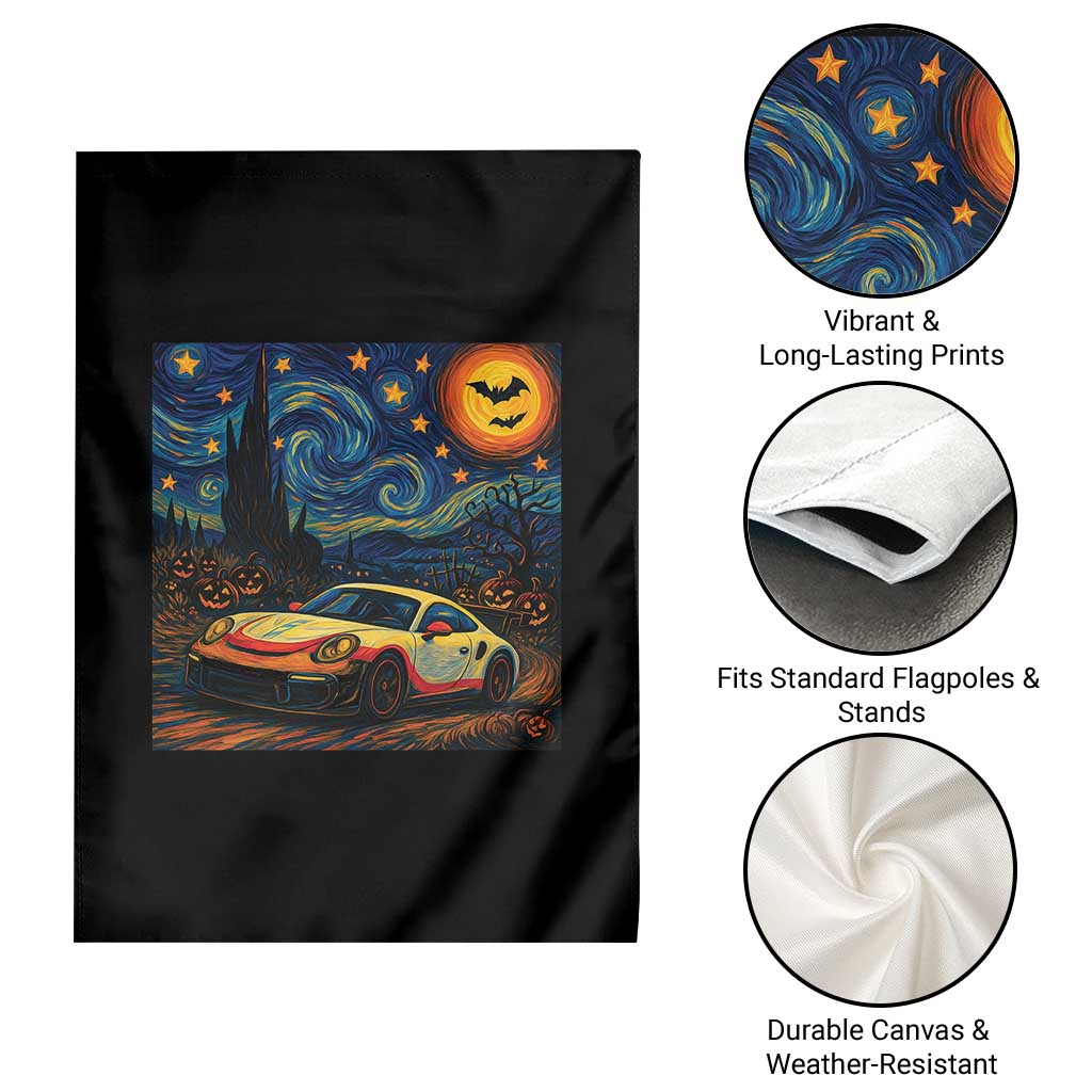 Racing Sports Garden Flag Starry Night 911 Silhouette Halloween - Wonder Print Shop