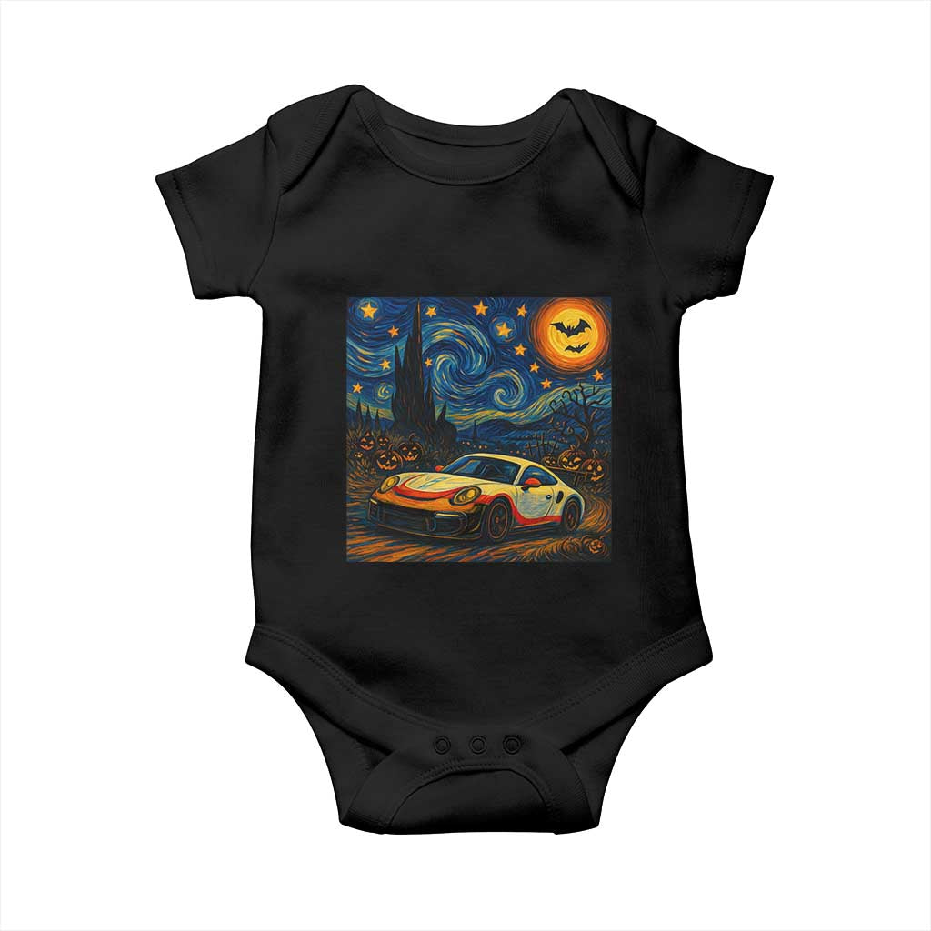 Racing Sports Baby Onesie Starry Night 911 Silhouette Halloween - Wonder Print Shop