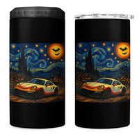 Racing Sports 4 in 1 Can Cooler Tumbler Starry Night 911 Silhouette Halloween